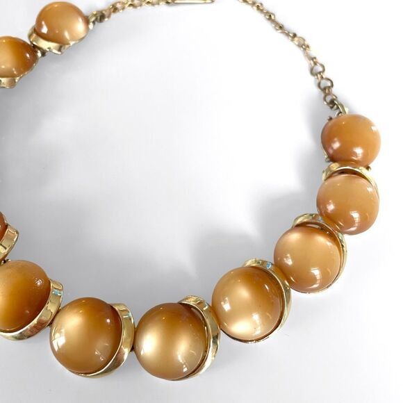 Vintage Butterscotch Moonglow Collar Necklace - Picture 2 of 5